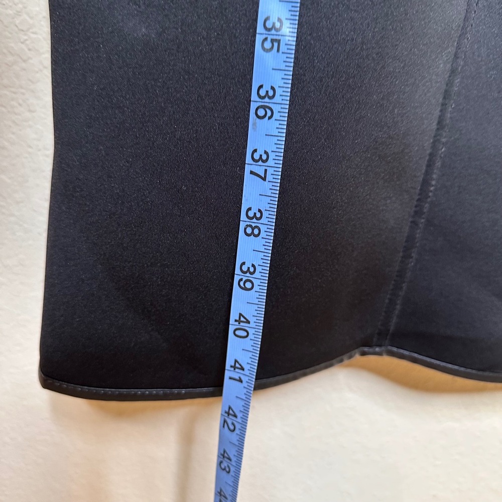 Metamorphoza Black Neoprene Asymmetrical Wrap Vest Funnel Neck Longline Jacket M - Picture 6 of 8